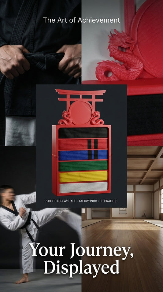 6 Belt Display - Traditional Taekwondo